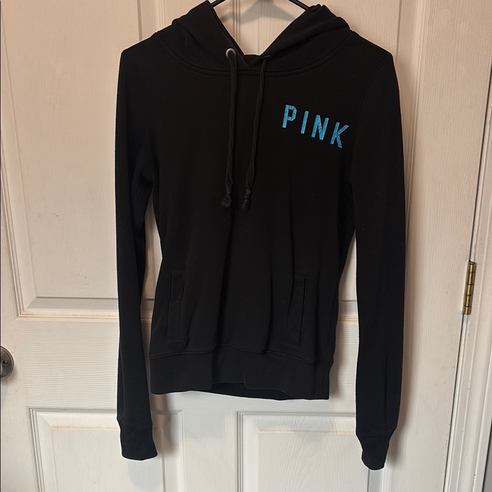 PINK Victoria's Secret Black Fitted Hoodie